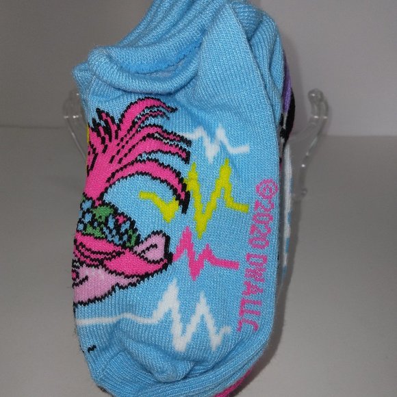 Trolls World Tour Girls' No Show Socks, 6 Pack Size Small 6-10.5 Multi Color - Picture 3 of 8